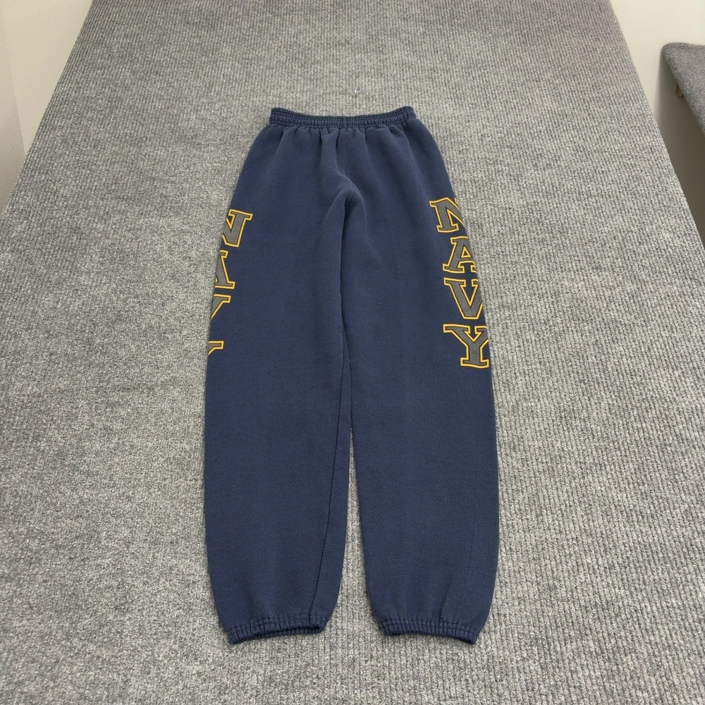 Navy Sweatpants Mens S Blue Cotton Blend Graphic Joggers Military Casual